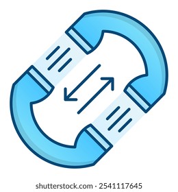 Call diversion icon, blue gradient vector illustration