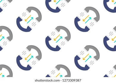 Call diversion icon in flat style isolated on white background.  Seamless pattern stock vector illustration