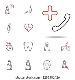 Call doctor colored line icon. Medical icons universal set for web and mobile