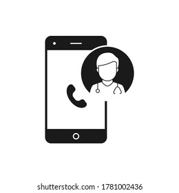 Call doctor icon design isolated on white background. Vector illustration