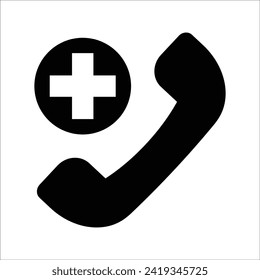 call doctor icon, online phone medical help, health consultation, emergency telephone, thin line web symbol on white background - editable stroke vector illustration eps10