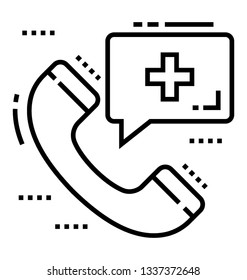 Call a doctor line vector icon
