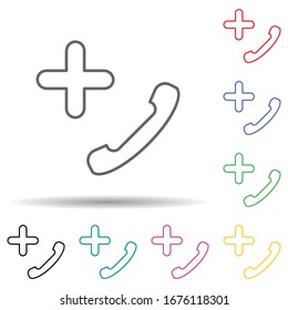 Call doctor multi color set icon. Simple thin line, outline vector of medical icons for ui and ux, website or mobile application