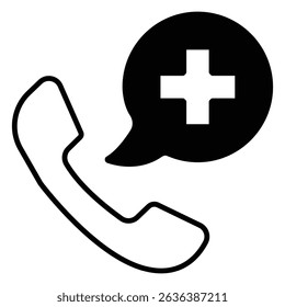 Call a Doctor Vector Icon Depicting Medical Support