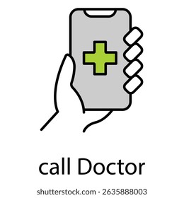 Call Doctor Vector Icon Representing Medical Assistance