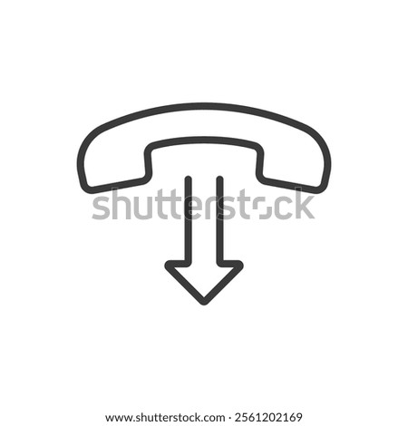 Call dropped, icon in line design. Call, dropped, phone, disconnect, signal, error, mobile on white background vector. Call dropped editable stroke icon