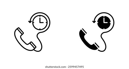 Call duration flat simple vector icons illustration set.