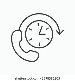 Call duration icon isolated on white background