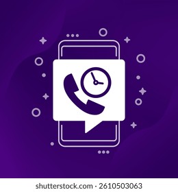 call duration icon with smart phone