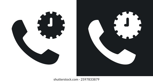 Call duration icon symbol collection on white background.