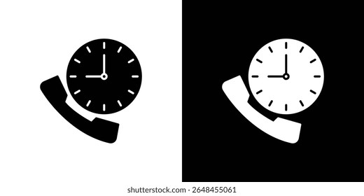 Call duration icon symbol collection. Flat vector stock illustration.