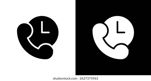 Call duration icon symbols. Vector illustration.