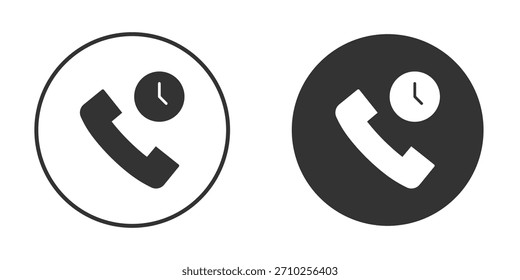 Ícone de duração de chamada para design de site, logotipo para web e apps.