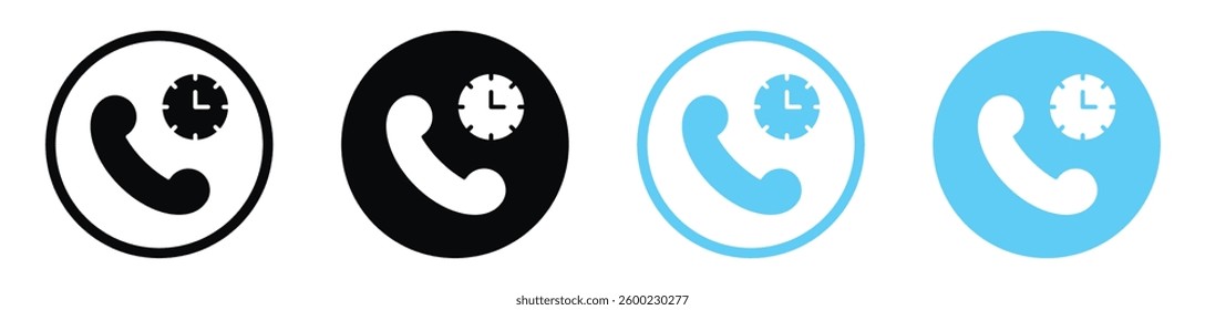 Call duration icons design. vector icons for ui designs