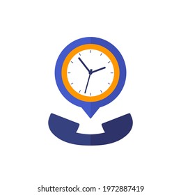 call duration vector icon, phone and clock