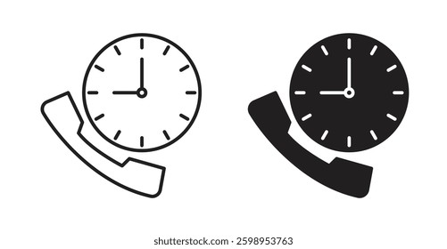 Call duration vector line icon illustration collection.