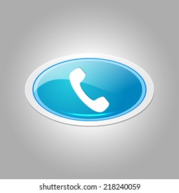 Call Elliptical Vector Blue Web Icon Button