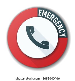 Call Emergency Medical button vector sign label illustration