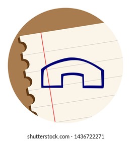 Call End. Hand Drawn Icon on a Notebook Sheet