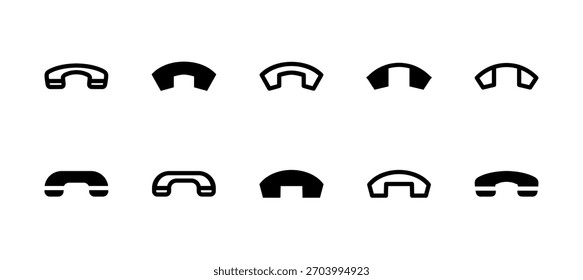 Call End Icon Set Line and Solid style for Telecommunication