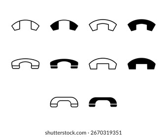 Llamada End UI Icon Set Sólido y Línea de Desconexión Teléfono Vector Estilo Colección