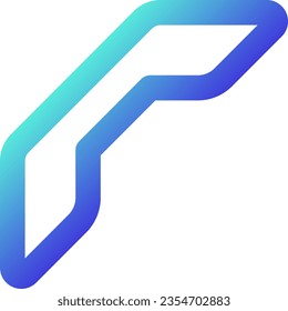 Call ended pixel perfect gradient linear ui icon. Finish calling. Dial via messenger. Line color user interface symbol. Modern style pictogram. Vector isolated outline illustration