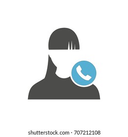 call to female user icon