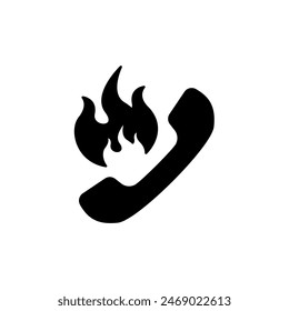 call the fire brigade concept line icon. Simple element illustration. call the fire brigade concept outline symbol design.