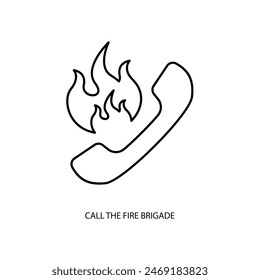 call the fire brigade concept line icon. Simple element illustration. call the fire brigade concept outline symbol design.