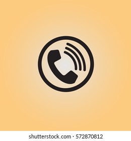 Call flat vector icon. Call isolated vector sign. Incoming call button illustration