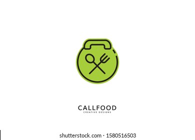 call food logo, go food logo. linear art vector