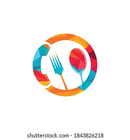 Call food vector logo design. Food delivery service logo concept.