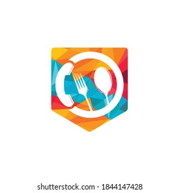 Call food vector logo design. Food delivery service logo concept.
