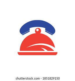 Call food vector logo design. Food delivery service logo concept.