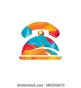 Llamar al diseño del logotipo del vector de comida. Concepto del logotipo del servicio de entrega de alimentos.