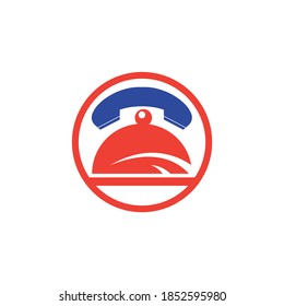 Call food vector logo design. Food delivery service logo concept.