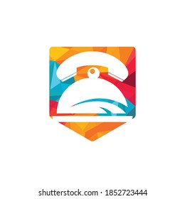 Call food vector logo design. Food delivery service logo concept.