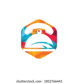 Call food vector logo design. Food delivery service logo concept.