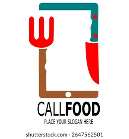 Llamar diseño de logotipo de Vector de alimentos