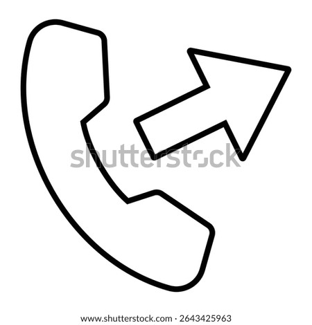 call forward line icon design. call forward thin black outline symbol vector illustration. editable stroke icon on transparent background.