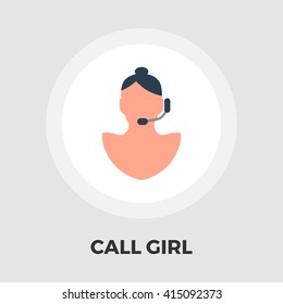 Call girl icon vector. Flat icon isolated on the white background. Editable EPS file. Vector illustration.