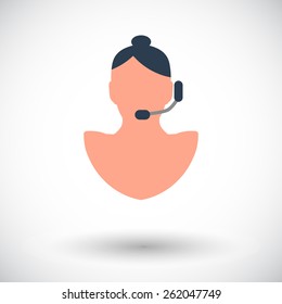 Call girl. Single flat icon on white background. Vector illustration.