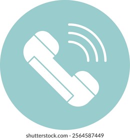 Call Glyph Circle Vector Icon Design