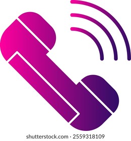 Call Glyph Gradient Vector Icon Design