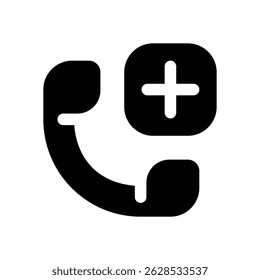 call glyph icon. Strong and solid vector icon for websites, mobile interfaces, presentations, and visual branding. High quality and easy to edit.