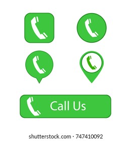 Call green web buttons for website or app. Vector eps10.