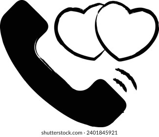 Call hand drawn vector illustration