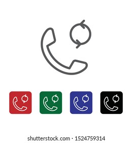 Call, handmulticolor, recall vector icon. Element of phone for mobile concept and web apps illustration. Thin line icon for website design and development. Vector icon