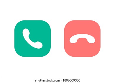 Call handset icon flat style