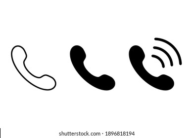 call handset icon set. Simple design